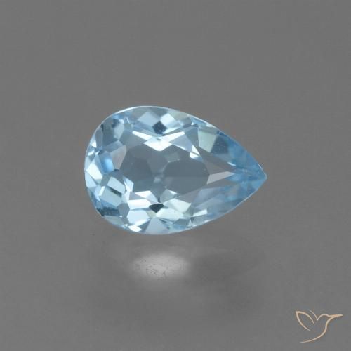 0.84ct Naturale Celeste Topazio, Forma a pera, VS