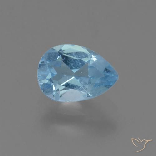 0.85ct Naturale Blu svizzero Topazio, Forma a pera, VS