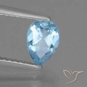 Topazio Blu svizzero naturale da 0.85 ct, Forma a pera, VS