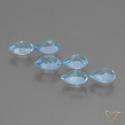 Gemme di Topazio Celeste naturale da 2.80 ct, Forma a pera, VS