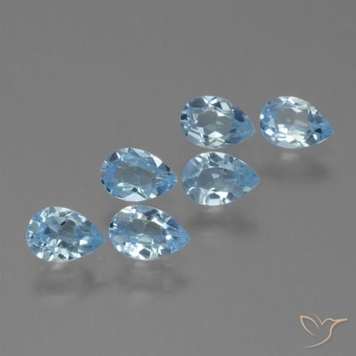 2.93ctw Naturale Blu svizzero Topazio, Forma a pera, VVS-VS