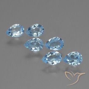 Gemme di Topazio Blu svizzero naturale da 2.93 ct, Forma a pera, VVS-VS