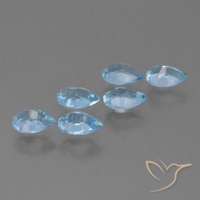 Gemme di Topazio Blu svizzero naturale da 2.93 ct, Forma a pera, VVS-VS