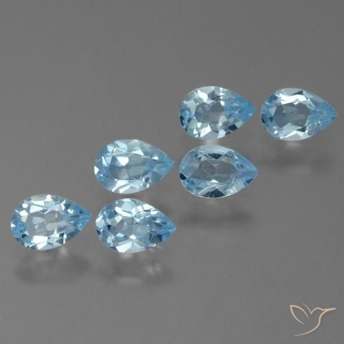 2.88ctw Naturale Celeste Topazio, Forma a pera, VS