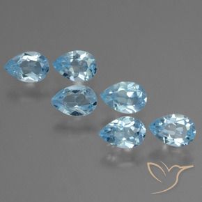 Gemme di Topazio Celeste naturale da 2.88 ct, Forma a pera, VS