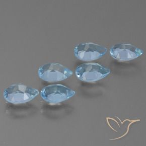 Gemme di Topazio Celeste naturale da 2.88 ct, Forma a pera, VS