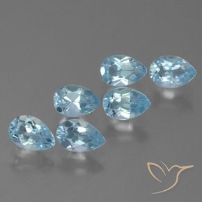 Gemme di Topazio Blu svizzero naturale da 3.20 ct, Forma a pera, VS