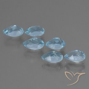 Gemme di Topazio Blu svizzero naturale da 3.20 ct, Forma a pera, VS