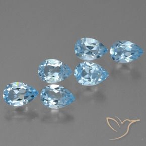 Gemme di Topazio Blu svizzero naturale da 2.89 ct, Forma a pera, VS