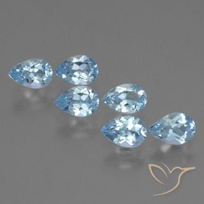 Gemme di Topazio Blu svizzero naturale da 3.13 ct, Forma a pera, VS