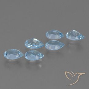 Gemme di Topazio Blu svizzero naturale da 3.13 ct, Forma a pera, VS