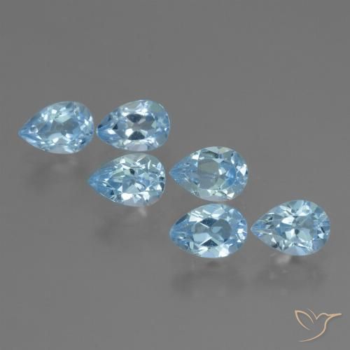 3.69ctw Naturale Blu svizzero Topazio, Forma a pera, VS