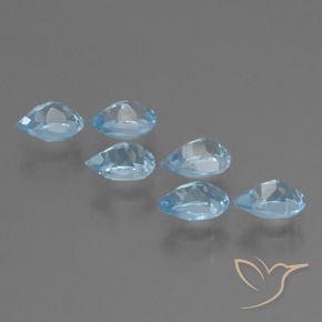 Gemme di Topazio Blu svizzero naturale da 3.69 ct, Forma a pera, VS