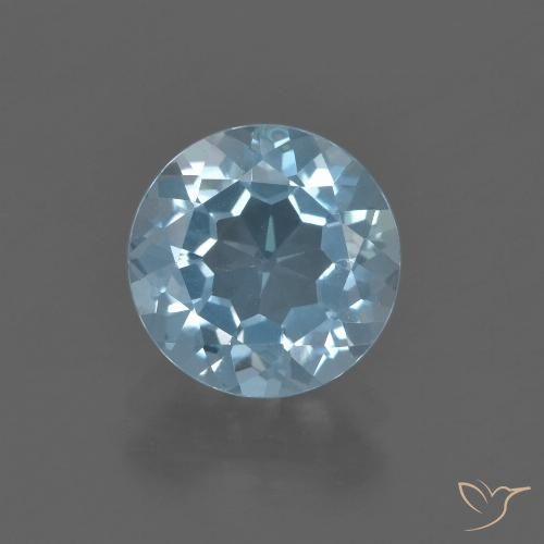 Topazio Celeste naturale da 2.21 ct, Rotondo, VS