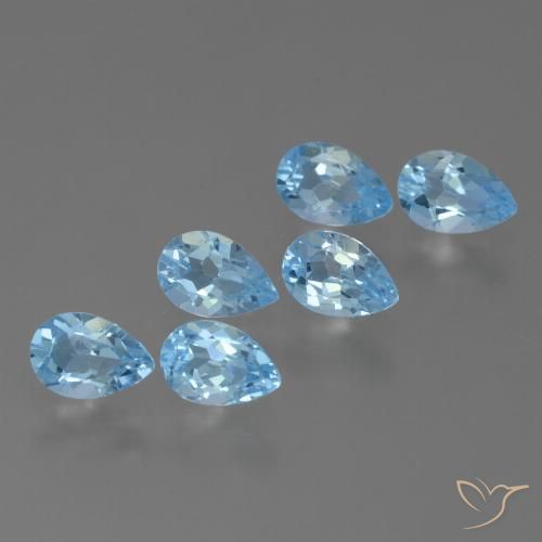 3.07ctw Naturale Blu svizzero Topazio, Forma a pera, VS