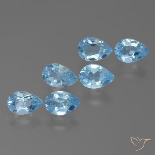 2.93ctw Naturale Celeste Topazio, Forma a pera, VS