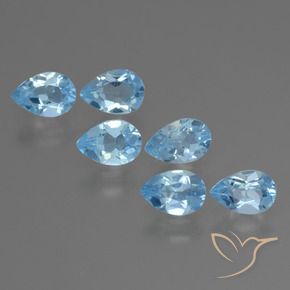 Gemme di Topazio Celeste naturale da 2.93 ct, Forma a pera, VS