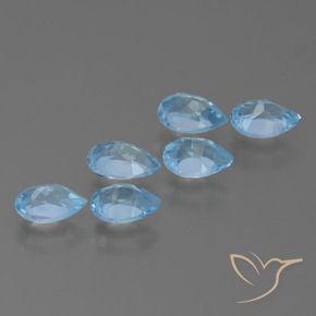 Gemme di Topazio Celeste naturale da 2.93 ct, Forma a pera, VS
