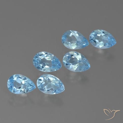 3.15ctw Naturale Blu svizzero Topazio, Forma a pera, VS