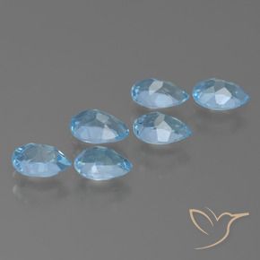 Gemme di Topazio Blu svizzero naturale da 3.15 ct, Forma a pera, VS