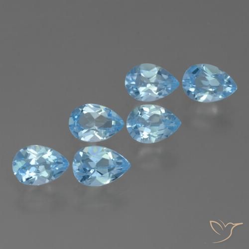 3.10ctw Naturale Blu svizzero Topazio, Forma a pera, VS
