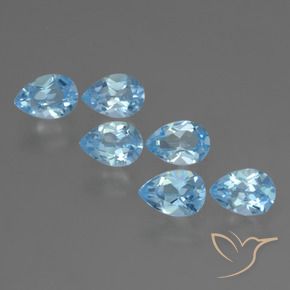 Gemme di Topazio Blu svizzero naturale da 3.10 ct, Forma a pera, VS