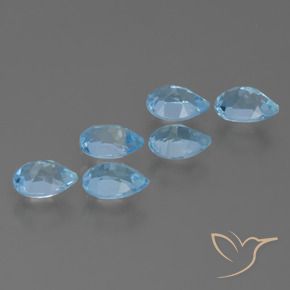 Gemme di Topazio Blu svizzero naturale da 3.10 ct, Forma a pera, VS