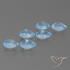 Gemme di Topazio Celeste naturale da 3.31 ct, Forma a pera, VS