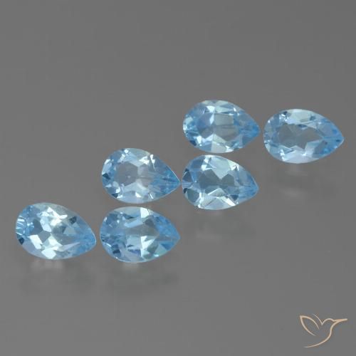 3.16ctw Naturale Blu svizzero Topazio, Forma a pera, VS
