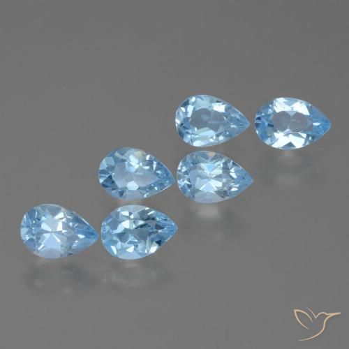 3.22ctw Naturale Blu svizzero Topazio, Forma a pera, VS