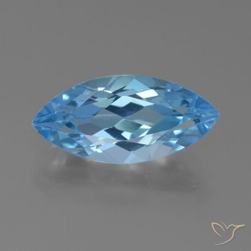 Topazio Blu svizzero naturale da 3.94 ct, Taglio marquise, VS