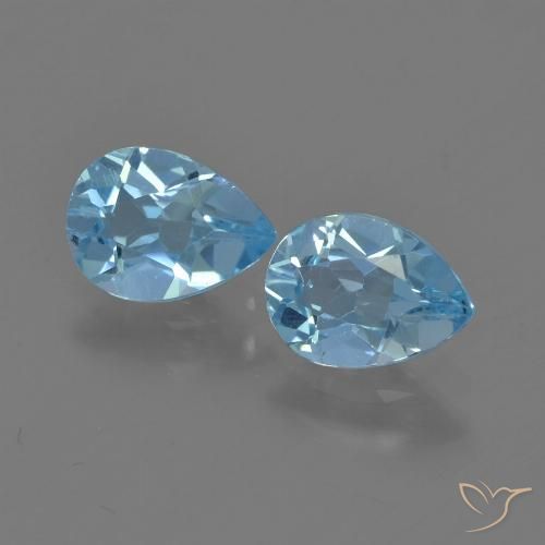 1.66ctw Naturale Blu svizzero Topazio, Forma a pera, VVS-VS