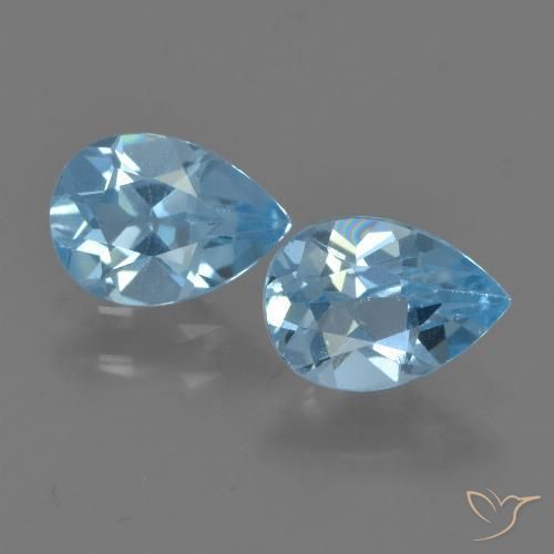 1.68ctw Naturale Blu svizzero Topazio, Forma a pera, VS