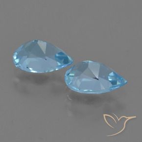 Gemme di Topazio Blu svizzero naturale da 1.68 ct, Forma a pera, VS