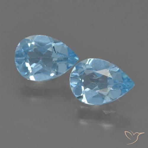 1.59ctw Naturale Blu svizzero Topazio, Forma a pera, VVS-VS