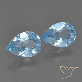Gemme di Topazio Blu svizzero naturale da 1.59 ct, Forma a pera, VVS-VS
