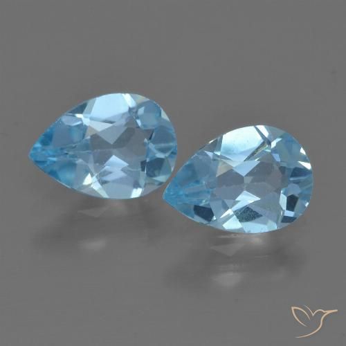 1.54ctw Naturale Blu svizzero Topazio, Forma a pera, VS
