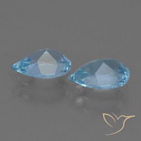Gemme di Topazio Blu svizzero naturale da 1.54 ct, Forma a pera, VS