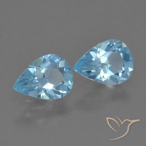 Gemme di Topazio Blu svizzero naturale da 1.43 ct, Forma a pera, VS