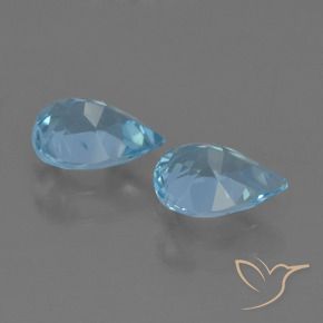 Gemme di Topazio Blu svizzero naturale da 1.43 ct, Forma a pera, VS