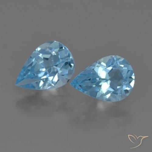 1.54ctw Naturale Blu svizzero Topazio, Forma a pera, VVS-VS