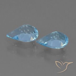 Gemme di Topazio Blu svizzero naturale da 1.54 ct, Forma a pera, VVS-VS
