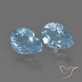 Gemme di Topazio Blu svizzero naturale da 1.64 ct, Forma a pera, VS