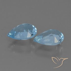 Gemme di Topazio Blu svizzero naturale da 1.64 ct, Forma a pera, VS