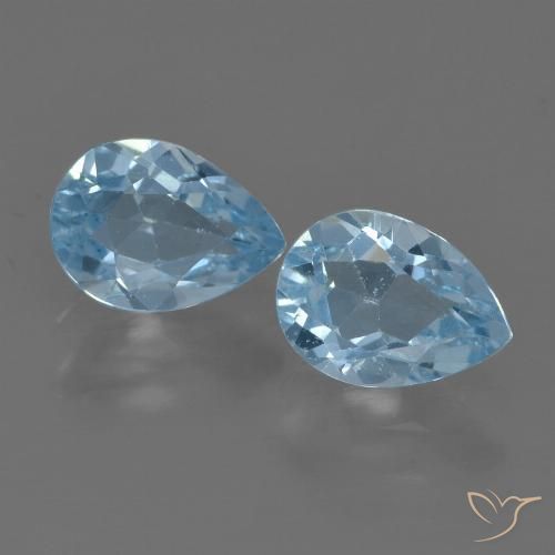 1.77ctw Naturale Blu svizzero Topazio, Forma a pera, VS