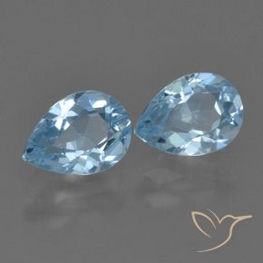 Gemme di Topazio Blu svizzero naturale da 1.77 ct, Forma a pera, VS