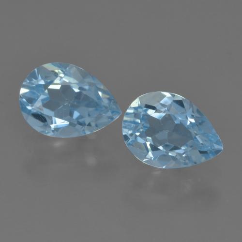 Gemme di Topazio Blu svizzero naturale da 1.69 ct, Forma a pera, VS