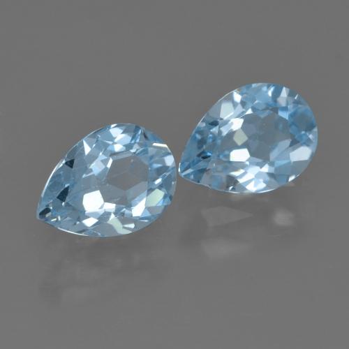 Gemme di Topazio Blu svizzero naturale da 1.69 ct, Forma a pera, VS