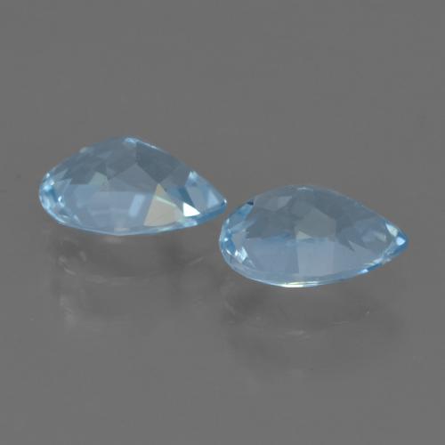 Gemme di Topazio Blu svizzero naturale da 1.69 ct, Forma a pera, VS