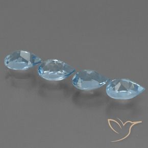 Gemme di Topazio Blu svizzero naturale da 2.15 ct, Forma a pera, VS